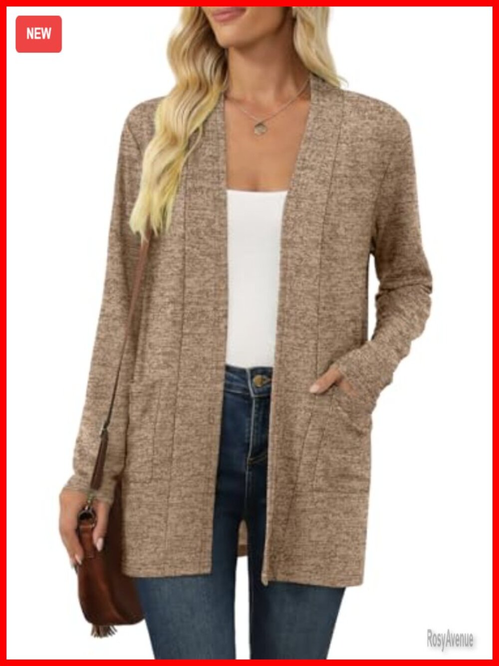 Women's Lightweight Long Sleeve V-Neck Cardigan with Pockets